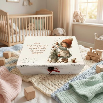 Božićna kutija uspomena s anđelom čuvarom – personalizirani poklon