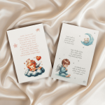 Slika s molitvom Anđelu Čuvaru za dječju sobu – poklon za krštenje.