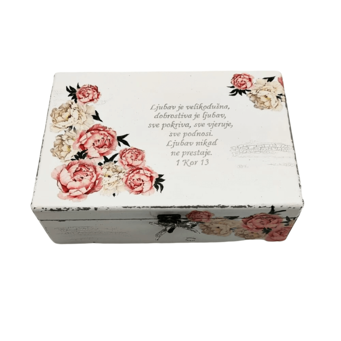 Personalizirana Kutija uspomena poklon je za vjenčanje, godišnjice. Kutija je ručni rad, nosi rukom pisan i pomno odabran citat.