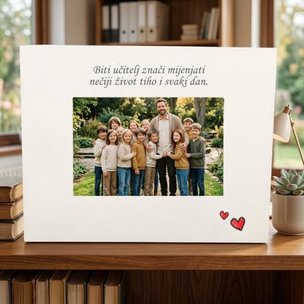 Personalizirani okvir za učitelja s fotografijom razreda i emotivnom porukom