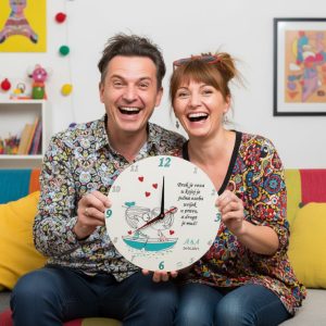 personalizirani sat za srebrni pir s imenima i brojem 25, ručni rad Poklon Dobra Ideja