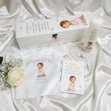 kutija za krštenje s anđelom i natpisom Od danas sam dijete Božje