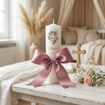 Personalizirana Krsna Svijeća s Imenom i Datumom