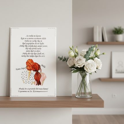 poklon za krizmu – personalizirana slika za kumu