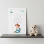 Personalizirana molitva Anđele čuvaru na drvu poklon za krštenje