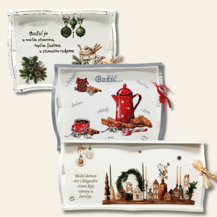 Poklon za Božić za roditelje i prijatelje – poslužavnik u božićnom stilu