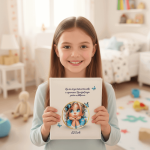 Personalizirani dječji foto album s ilustracijom djevojčice