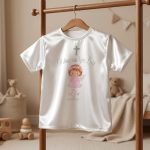 Personalizirana satenska krsna košuljica – Motiv anđeo