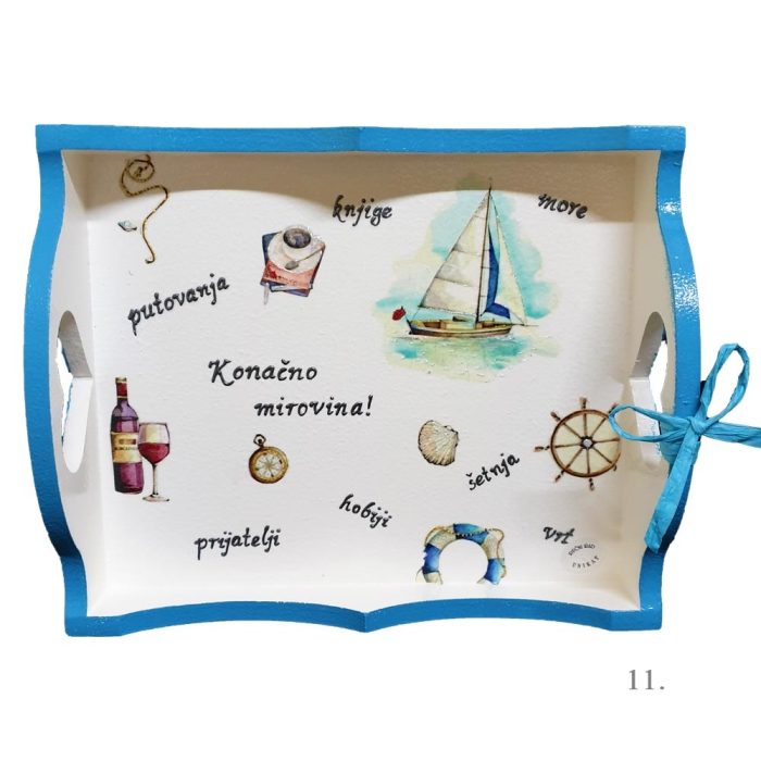 Poklon za mirovinu ili penziju – personalizirani poslužavnici s rukom pisanim tekstom 🎁☕