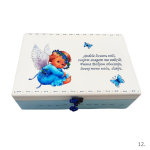 kutija uspomena s anđelom čuvarom i plavim zvjezdicama