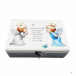 bijela kutija uspomena s ilustracijom anđela bebe