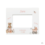 personalizirani okvir za djevojčice s imenom Sara i roza motivima