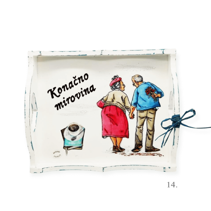 Poklon za mirovinu ili penziju – personalizirani poslužavnici s rukom pisanim tekstom 🎁☕