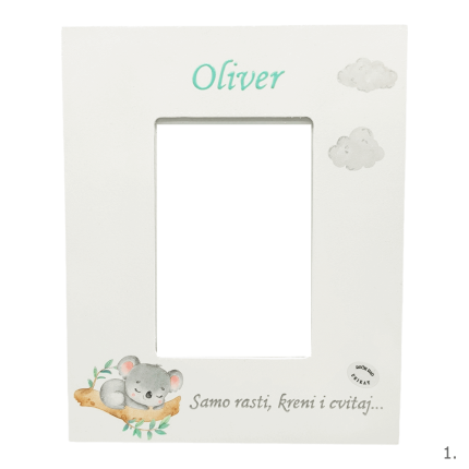 personalizirani okvir za bebu Oliver s koalom