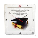 Elegantni sat za diplomu s gravurom datuma promocije i akademskim motivom