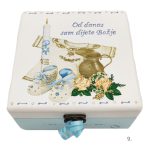 Plava kutija uspomena za krštenje dječaka – personalizirani poklon