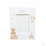 personalizirani okvir za djevojčice s medvjedićem i balonima