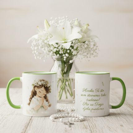Personalizirana šalica pričest – unikatni poklon za Prvu svetu pričest