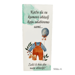 Kartica za pitanje kumovima – „Želiš li biti dio naše obitelji?“ s nježnim ilustracijama za djevojčicu, dječaka i neutralnu verziju.