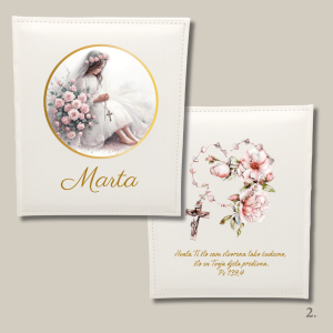 Personalizirani fotoalbum za Prvu Svetu Pričest s motivom djevojčice ili dječaka, savršen za čuvanje uspomena s tog svetog dana.