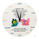 Personalizirani zidni sat za učiteljicu ili tetu u vrtiću – ručno izrađen dar s rukom pisanim tekstom, unikatni poklon pun emocija.