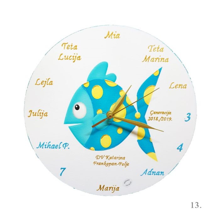 Personalizirani zidni sat za učiteljicu ili tetu u vrtiću – ručno izrađen dar s rukom pisanim tekstom, unikatni poklon pun emocija.