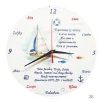 Personalizirani zidni sat za učiteljicu ili tetu u vrtiću – ručno izrađen dar s rukom pisanim tekstom, unikatni poklon pun emocija.
