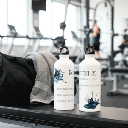 personalizirane boce za vodu s motivacijskim porukama u teretani