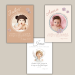 Personalizirani magnet zahvalnica s imenom i datumom krštenja, dizajniran kao uspomena za goste