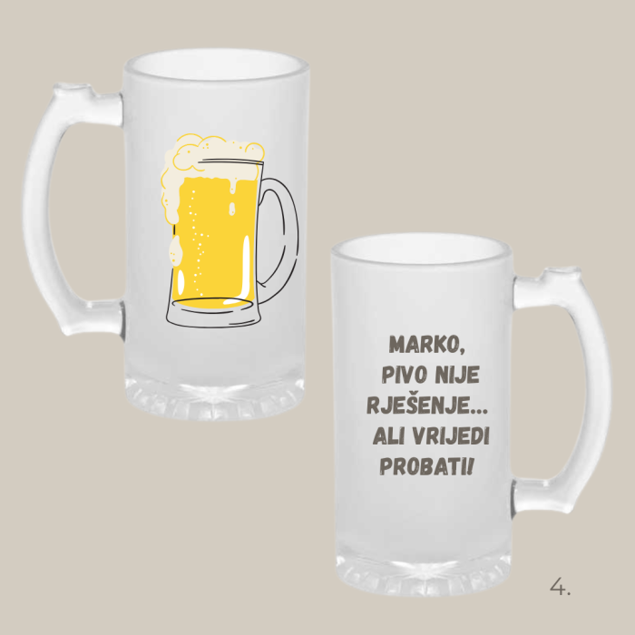 Personalizirana krigla s unikatnim natpisom – savršen poklon za rođendane i godišnjice braka.