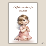 Magnet s ilustracijom anđela i porukom "Neka te čuvaju anđeli" – poklon za krštenje, rođenje i duhovnu zaštitu