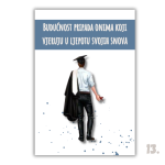 Motivacijski magnet za diplomiranje – ilustracija diplomanta u svečanoj odjeći, simbol uspjeha i novog početka
