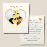 Personalizirani fotoalbum za godišnjicu braka s imenima supružnika i datumom – elegantan dar pun uspomena.