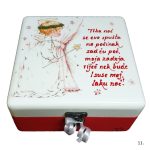 Kutija uspomena s motivom anđela i tekstom Tiha noć, ručni rad s rukom pisanim natpisom