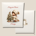 Božićni foto album s djevojčicom i borom – personalizirani poklon za Božić