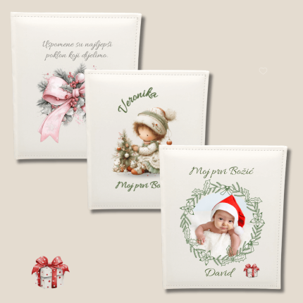 Set božićnih foto albuma s dječjim motivima – personalizirani pokloni za Božić