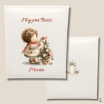 Božićni foto album s djevojčicom i borom – personalizirani poklon za Božić