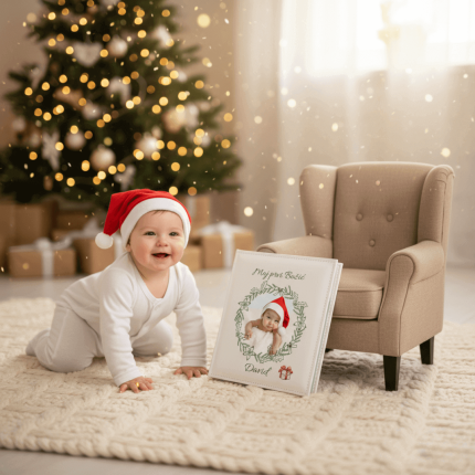 božićni fotoalbum za bebe – personalizirani album s natpisom Moj prvi Božić i imenom djeteta, idealan poklon za bebu
