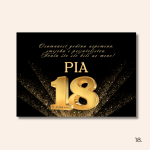 Magnet za 18. rođendan Pia – zlatna pozadina s efektom svjetlucanja i porukom zahvale