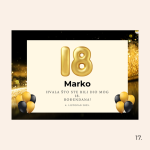 Magnet zahvale za 18. rođendan Marko – bež i zlatna pozadina s balonima