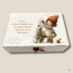 Božićna kutija uspomena s djevojčicom Petrom i božićnim drvcem – personalizirani ručni rad