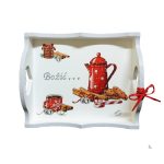 Poslužavnik s božićnim uzorkom i svijećama – savršen dar za dom pun topline