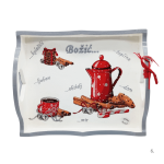 Poslužavnik s božićnim uzorkom i svijećama – savršen dar za dom pun topline