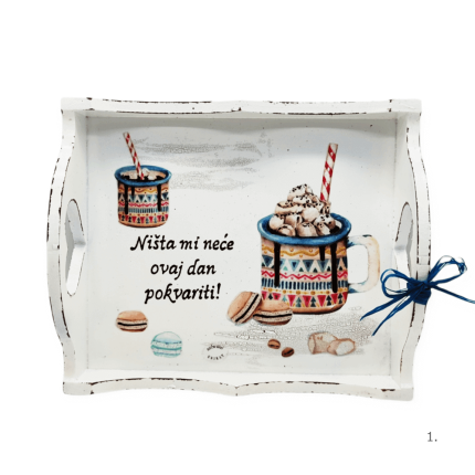 Rustikalni poslužavnik s natpisom Sretan Božić – ručno izrađen poklon za obitelj