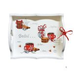 Personalizirani drveni poslužavnik s božićnim motivom – dar koji ostaje uspomena