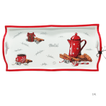 Božićni poslužavnik s rukom pisanim tekstom i blagdanskim motivima