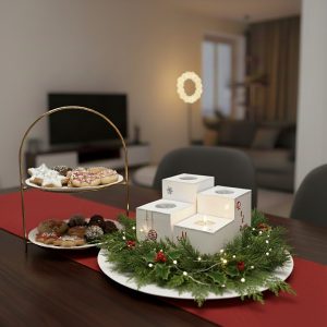 adventski svijećnjak ručni rad s porukom, božićna dekoracija za dom