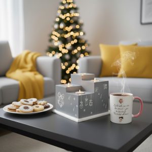 ručno izrađeni adventski svijećnjak s toplom porukom, božićni dekor za obiteljski dom