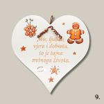 Božićno srce s porukom “Mir, ljubav, vjera i dobrota, to je tajna sretnoga života” – unikatna blagdanska dekoracija.