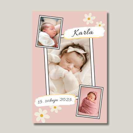 personalizirani poklon za baku s fotografijama unuke Karle – otisak na drvu